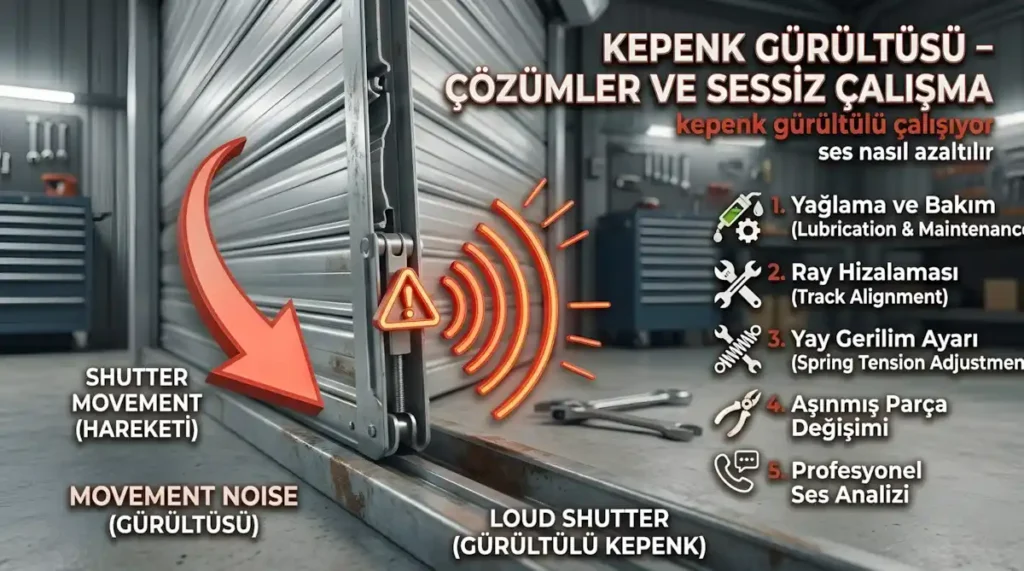 Kepenk Gürültülü Çalışıyor – kepenk gürültü yapıyor ses nasıl azaltılır Nedenleri ve Sessiz Çalışma Çözümleri