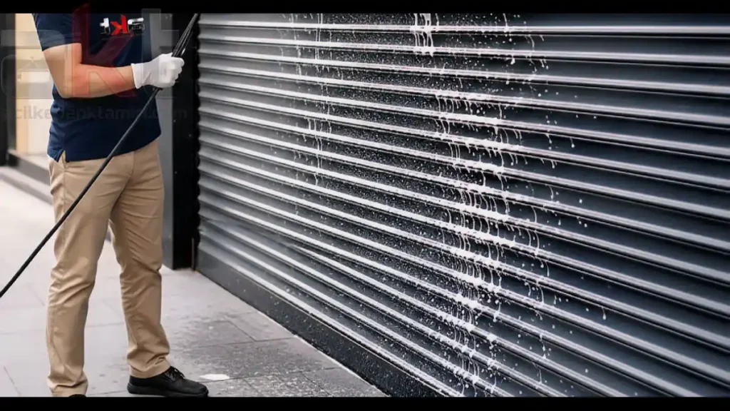 kirli ve temizlenmiş kepenk ray karşılaştırması